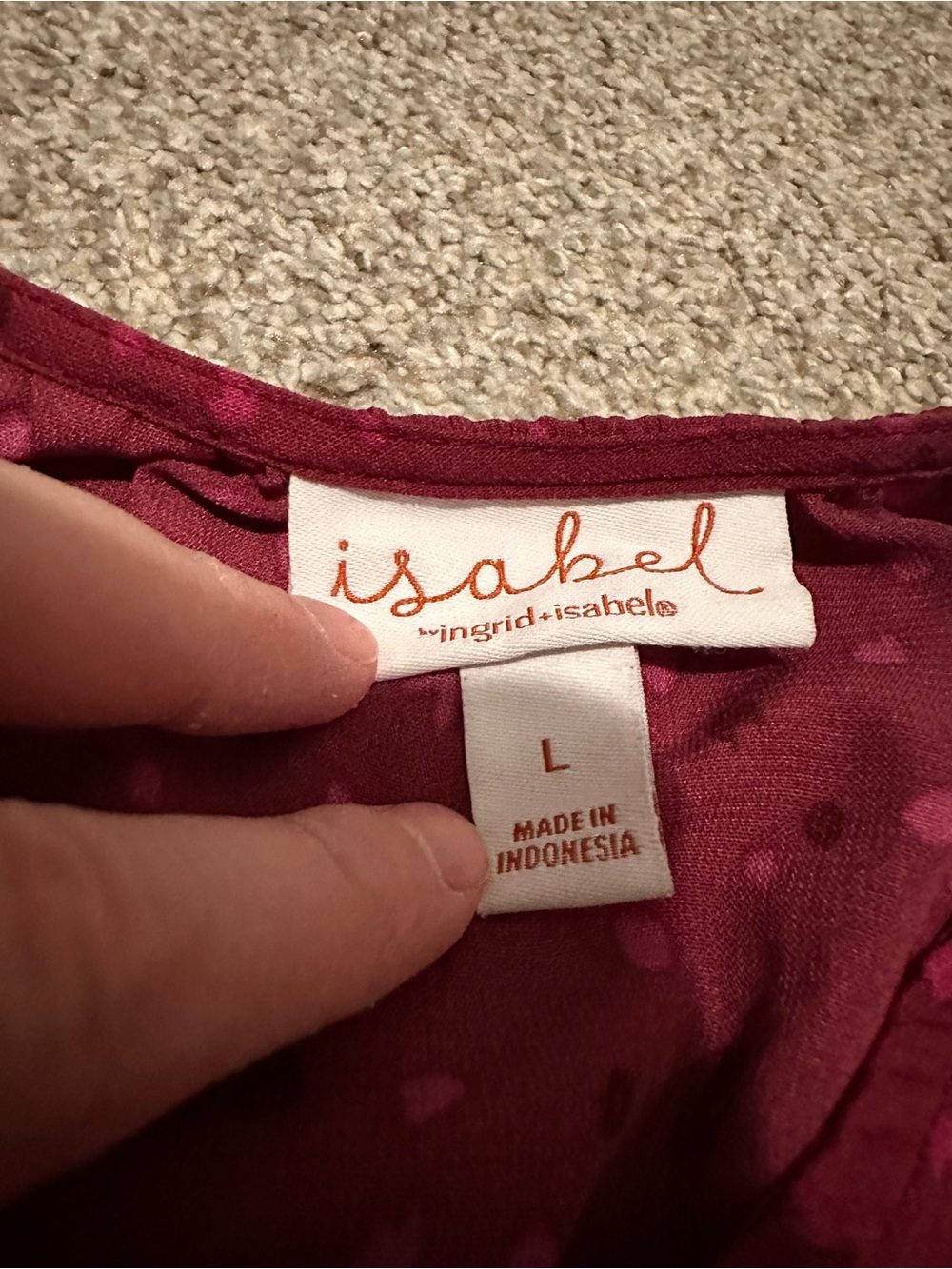 Ingrid & Isabel Burgundy Ruffle V-Neck Maternity Blouse - Picture 2 of 4